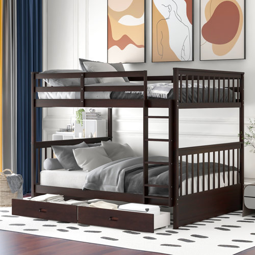 Harriet Bee Dorethea Kids Bunk Bed with Drawers & Reviews | Wayfair