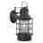 Crownsville 12.25 in. H 1-Light Textured Black Coastal Outdoor Wall Sconce made of Durable Steel, Clear Ribbed Glass Shade, LED Compatible, Use for Exterior Porch Patio Front Door or Garage-23544048-116180446