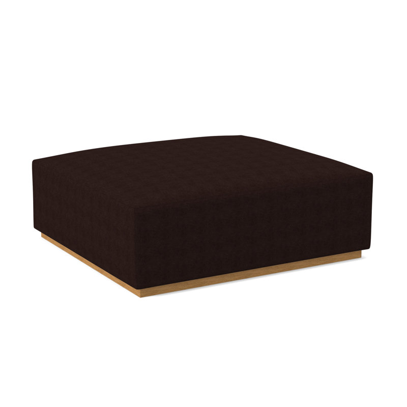 Club Square Ottoman, Margaret Mahogany Polyester Blend, Amber