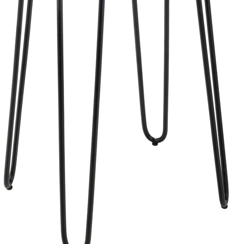 Table de bout / d'appoint en bois d'acacia massif de style industriel moderne Bexton L 15 po x l 20 po x H 27 po avec pieds en épingle à cheveux en métal et patins de protection (finition naturelle)