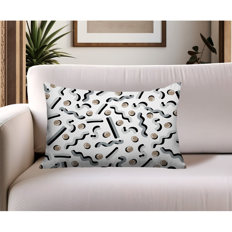 Coussin lombaire intérieur / extérieur Voxa, Rectangle H 14 po x l 20 po, Gris