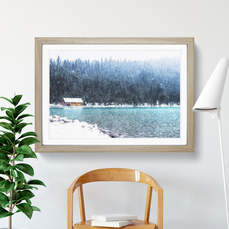 Lake Louise in Banff Canada - Picture Frame Painting Print, Oak Framed, 24cm H x 33cm W x 2cm D