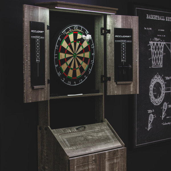 Accudart Standing LED Bristle Dartboard Cabinet Set