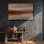 Terre cuite, paysage abstrait, art mural sur toile - impression bohème, chaleureuse décoration de chambre terreuse, peinture moderne