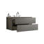 Wall Mount Bathroom Vanity with Ceramic Sink with Three Faucet Holes, Large Storage Floating Bathroom Vanity for Modern Bathroom, Pre-assembled-1345601129