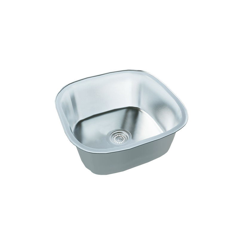 Évier de cuisine à simple cuve encastrable DAX - 18 po x 16 po - 18G, acier inoxydable