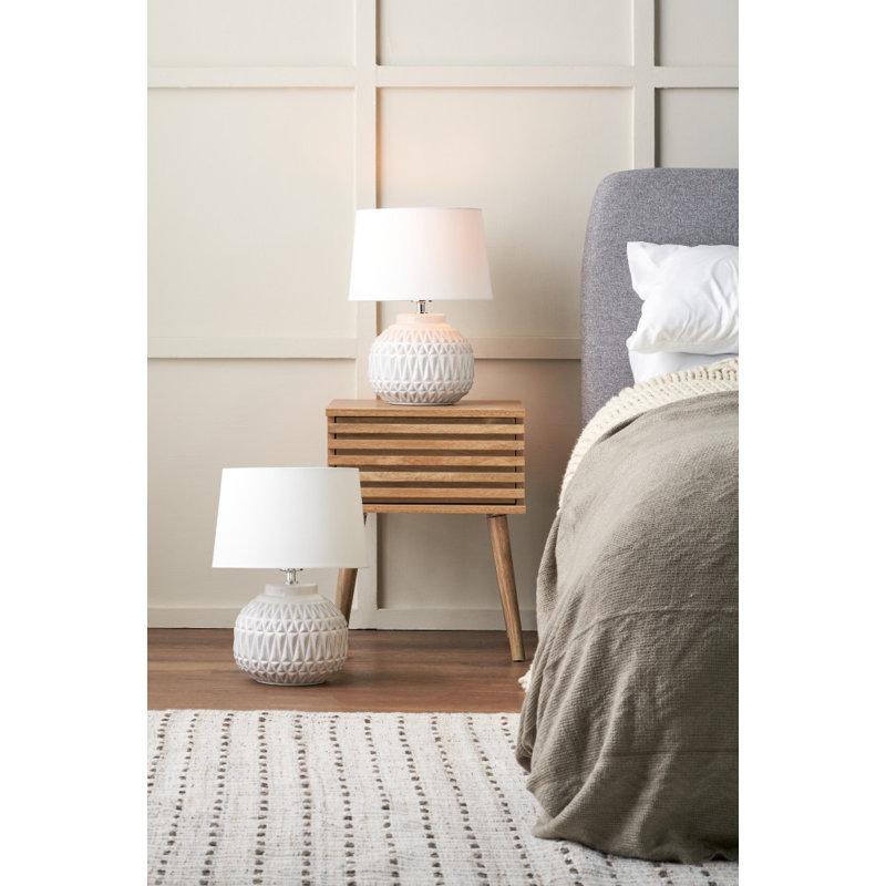 Afanasijs Ceramic Table Lamp, Cream, Cream