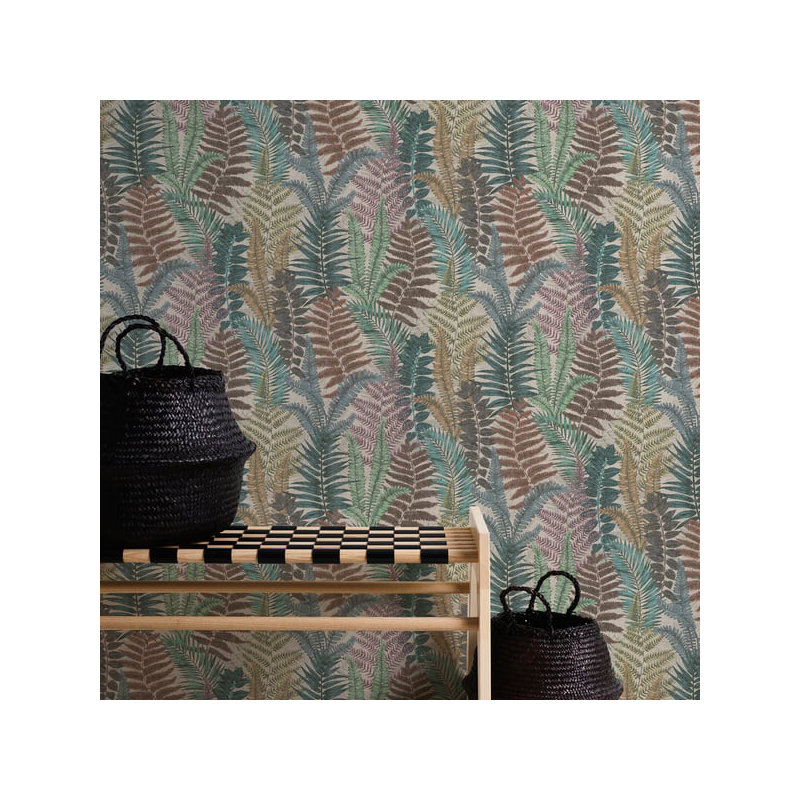 Galerie Flourish Green Tree Leaf Wallpaper FL61119, Green/Blue