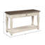 Console antique blanche et brune avec rangement