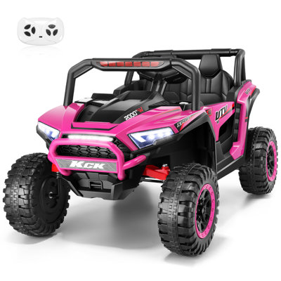 Sailvan 24V Ride on Toys for Boys&Girls,Electric Car for Kids Ages 4-8, 2 Seater Off-Road UTV,XXL, Parent Remote, Shock Absorption, 400W Power Motors, LED/Horn/Music/Bluetooth, High/Low Speed, Pink