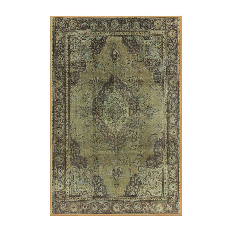 Tapis oriental vert / brun, Rectangle 2 pi x 3 pi