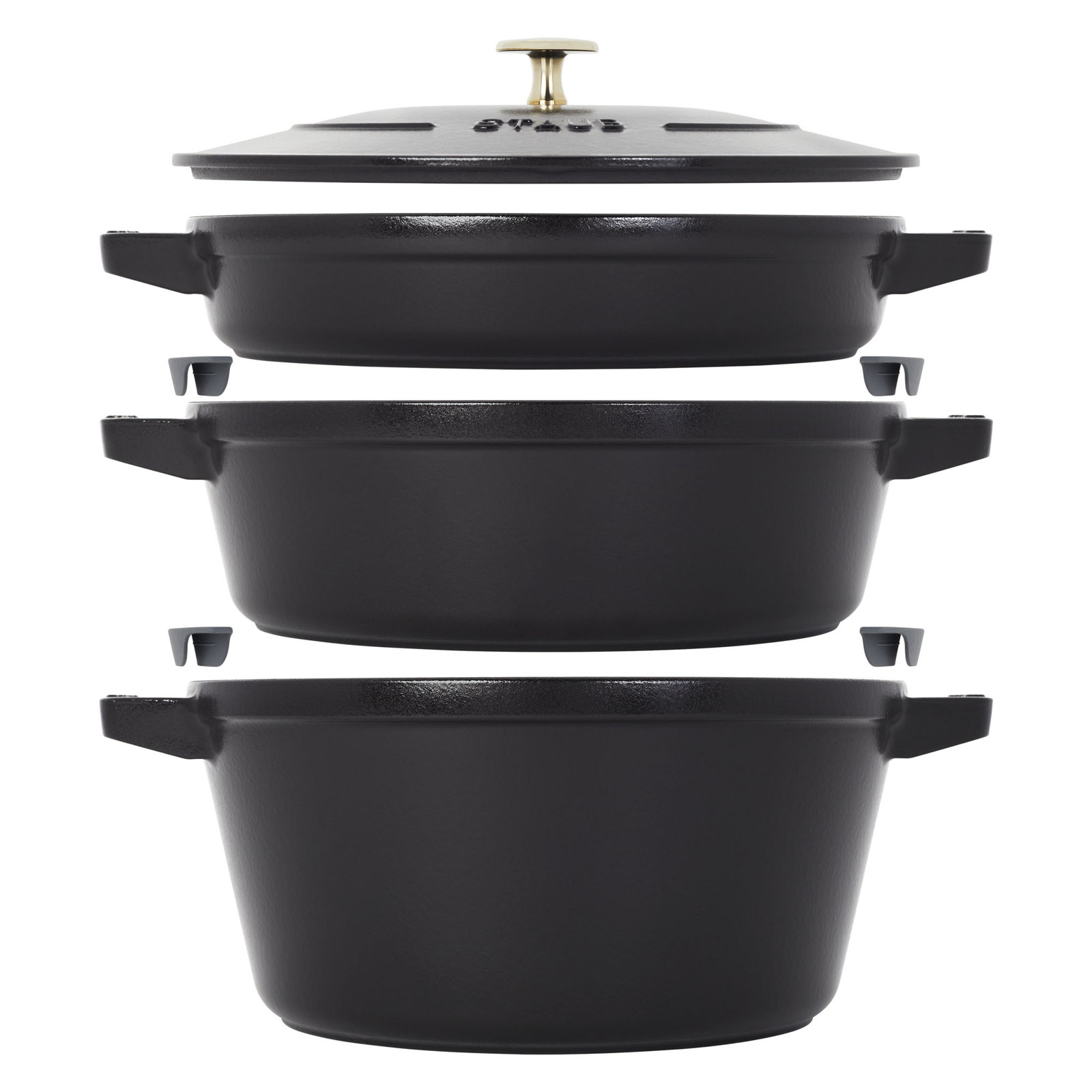 Staub La Cocotte 4-Piece Stackable Set, Black