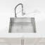 Évier de cuisine en acier inoxydable, lavabo simple encastré à la main en nickel brossé de 27 po x 19 po, avec bonde et crochet standards américains