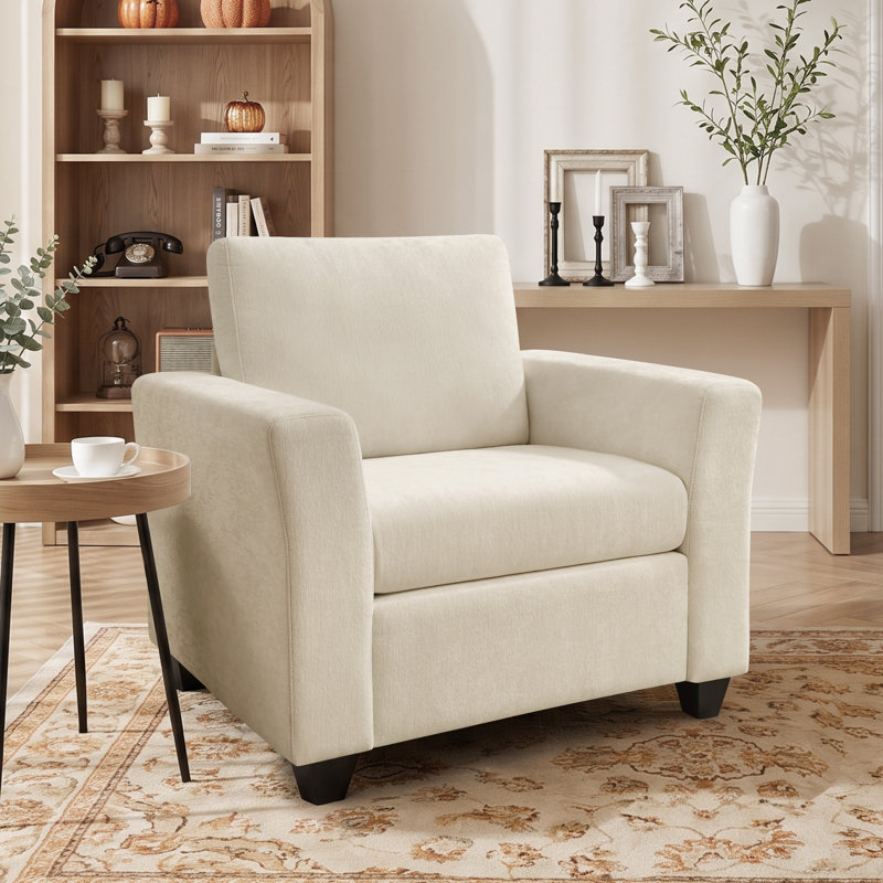 Chaise d'appoint rembourrée, Beige