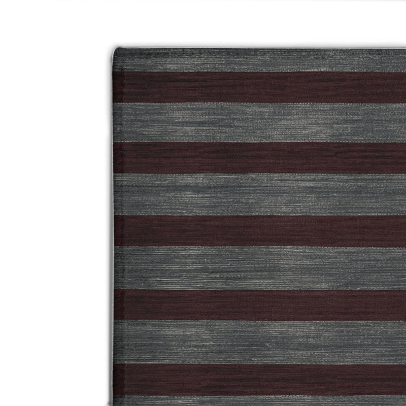 HorizontalStripes Brown Indoor and Outdoor Area Rug, Rectangle 2' x 3'