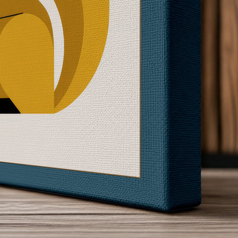 Fox Geometric - Print, 24x16 - 61.0 x 40.6 cm, Teal Border