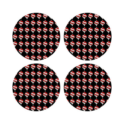 Xmas Ornament Vegan Leather Round Pebble Placemat