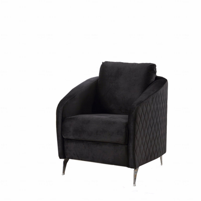 Modern Chic Accent Armchair, Bedroom Chair, Black
