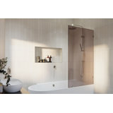 Ursa 34 in. x 58.25 in. Frameless Bronze Tinted Single Fixed Bath Panel