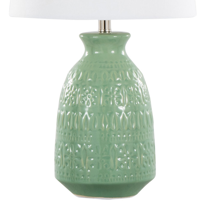 Talon 20" Ceramic Table Lamp Set, Sage Green