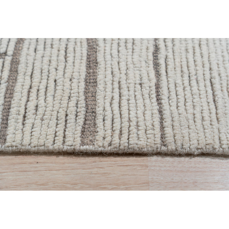 Vintage Marrakech Beige Hand-Knotted Wool Contemporary Transitional 9' x 12' Area Rug