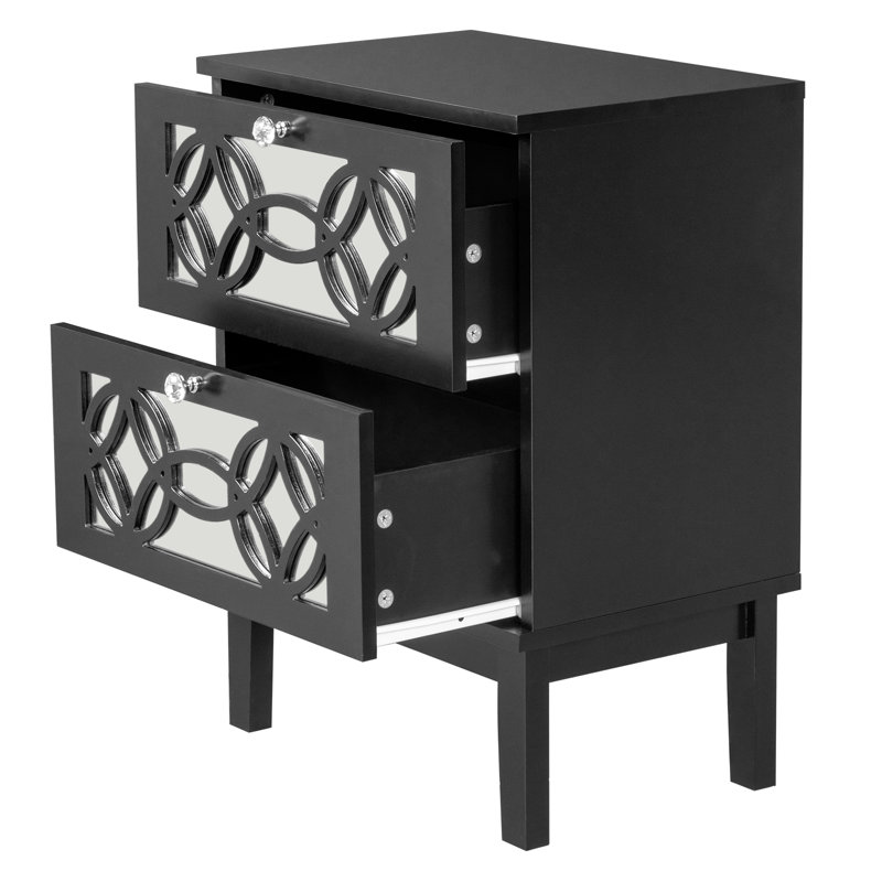 Balch 17.7'' W Nightstand, Black, Individual