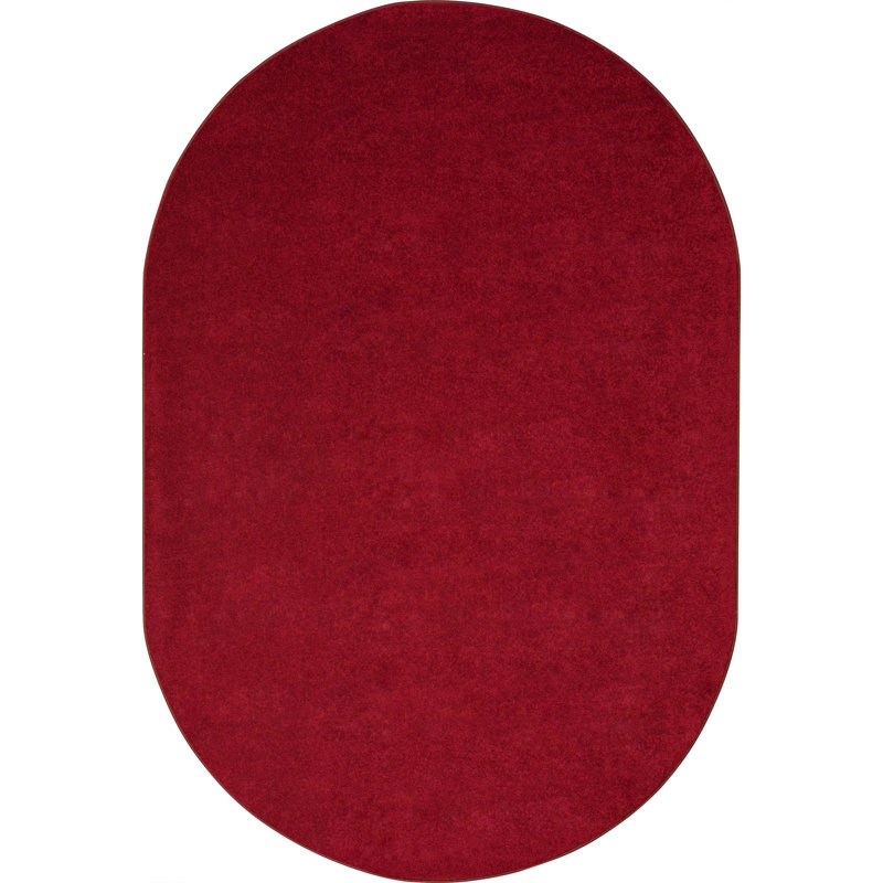 Tapis ovale rouge touffeté, Ovale 6 pi x 9 pi