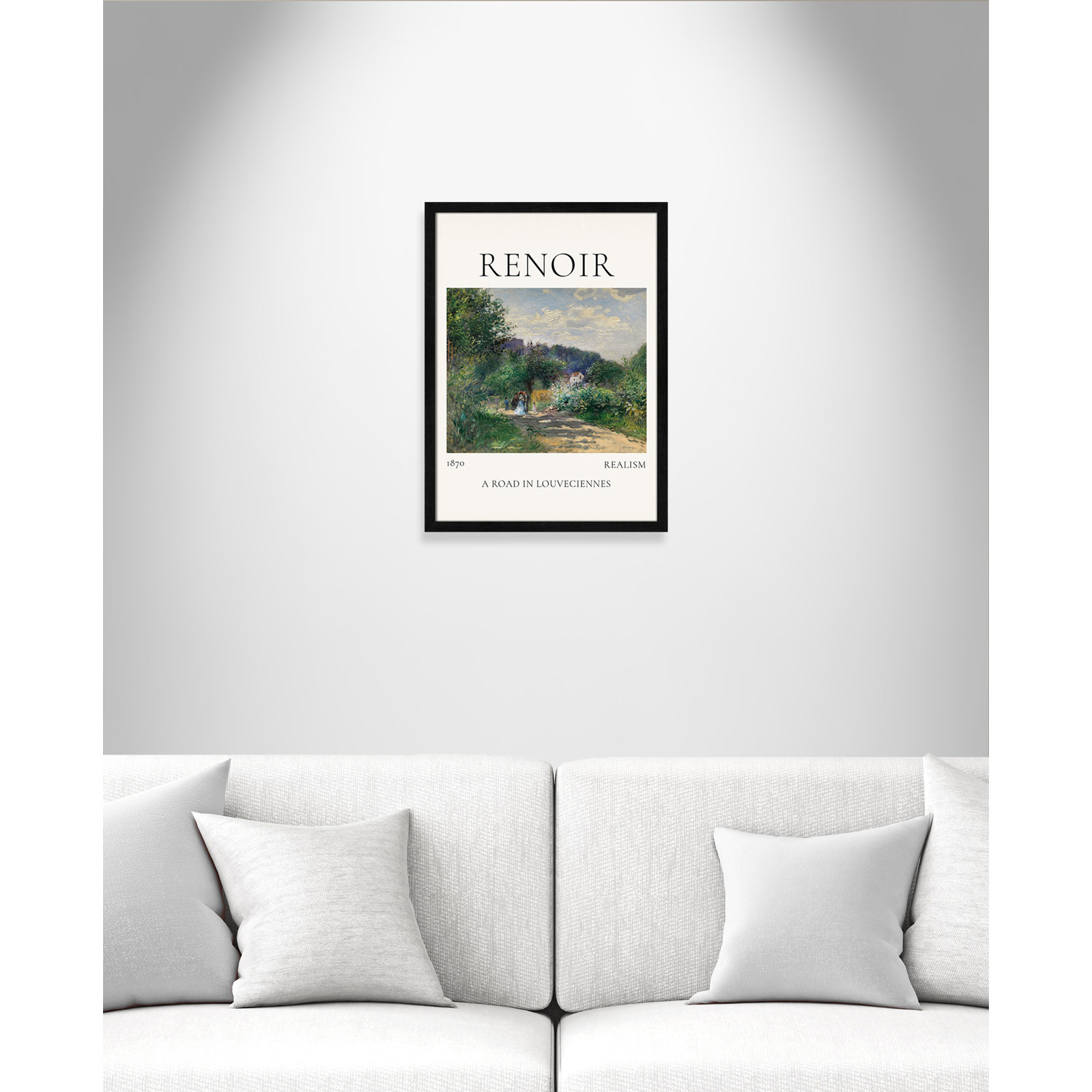 Rocchetto "A Road in Louveciennes" Print, Black Single Picture Frame, No, 23" H x 17" W x 0.75" D