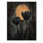 Black Yellow Full Moon Tulips - Tulips Wood Print - On Natural Pine Wood-1987637556