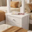 Lit superposé en pin blanc avec escalier intégré et trois tiroirs de rangement blancs-479702194