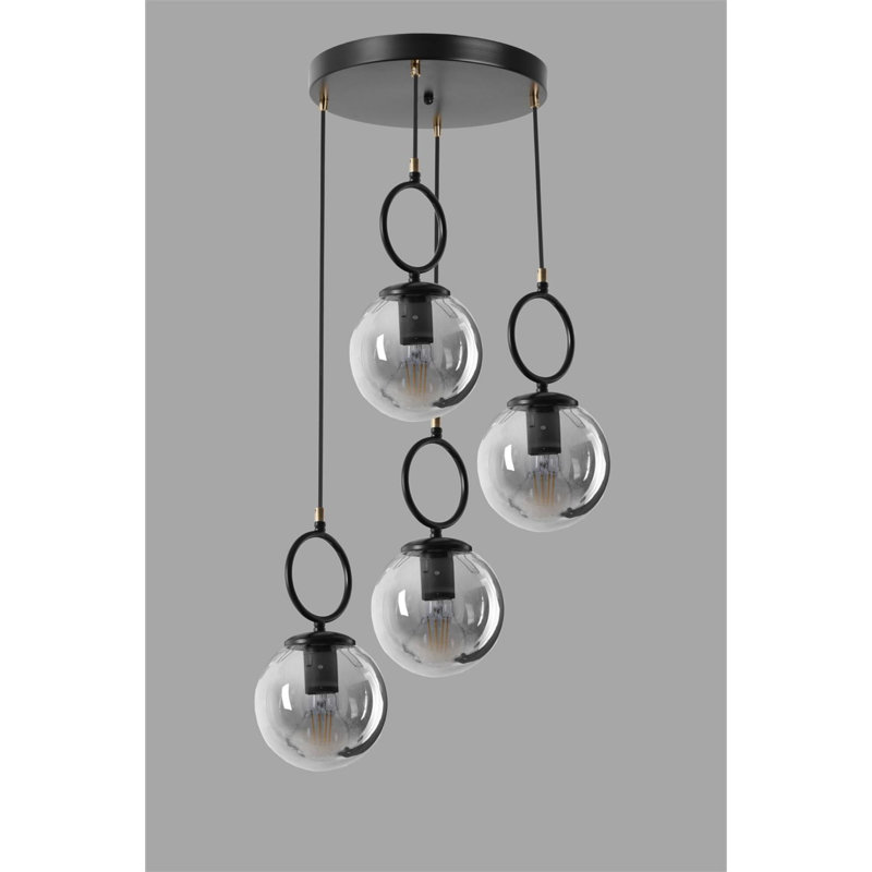 Daggett 4 - Light Cluster Pendant, Black, Grey