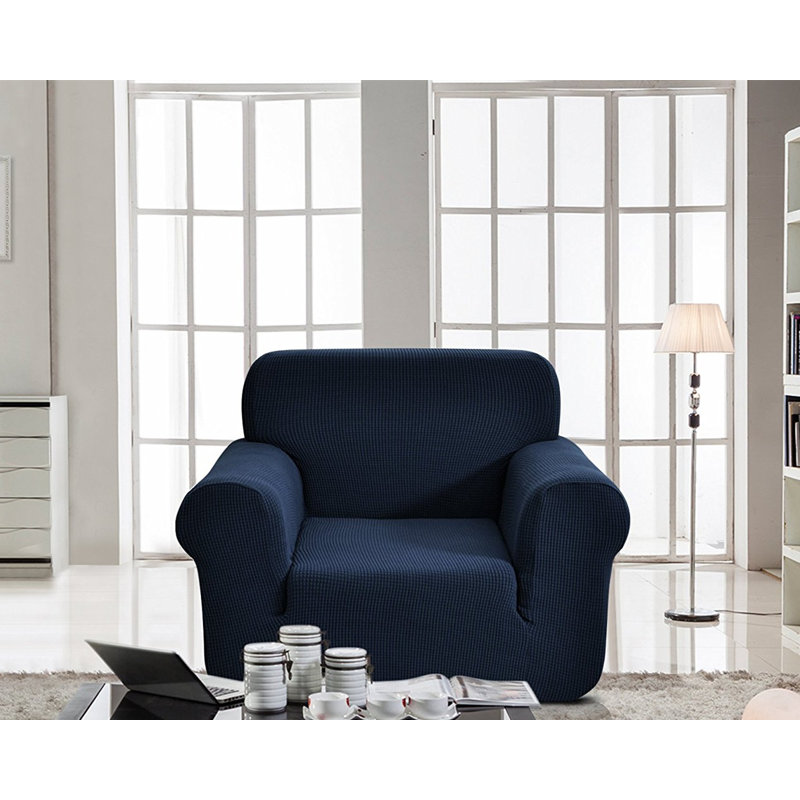 Housse pour fauteuil à coussins carrés, Bleu