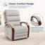 Fauteuil inclinable électrique en velours égyptien beige à deux moteurs, canapé inclinable pour personnes âgées, massage à 8 points et fonction de chauffage avec poches latérales