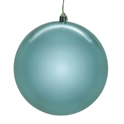  4" Baby Blue Shiny Seamless Ball UV Drilled. Includes 6 ornaments per box.