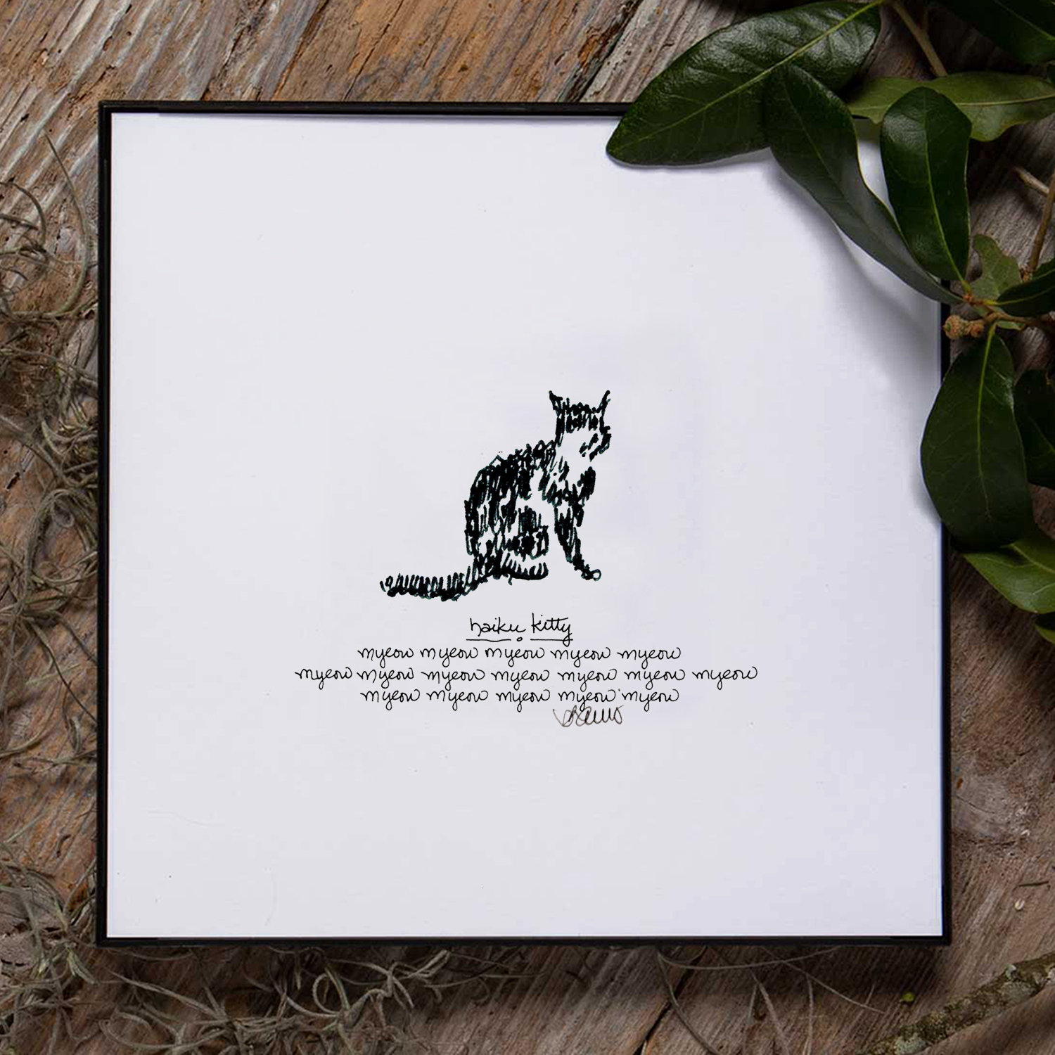 Winston Porter bharris Art - Cat Wall Art - Humorous Haiku Kitty