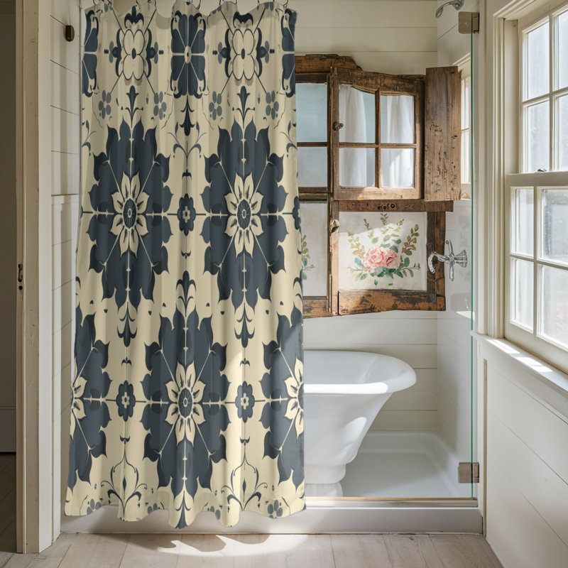 Timeless Tile - Premium Shower Curtain, 74"H x 71"W