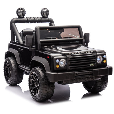 Voiture sous licence Land Rover Defender Volta 5008 24V pour enfants avec contrôle des parents, 2 roues motrices, suspension à quatre roues, Bluetooth, MP3, musique, volume réglable, affichage de puissance, lumières DEL, vitesses 1,86-3,11MPH pour enfants 3-7