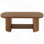 Table basse Mid-Century ovale avec rangement à deux niveaux et base cannelée