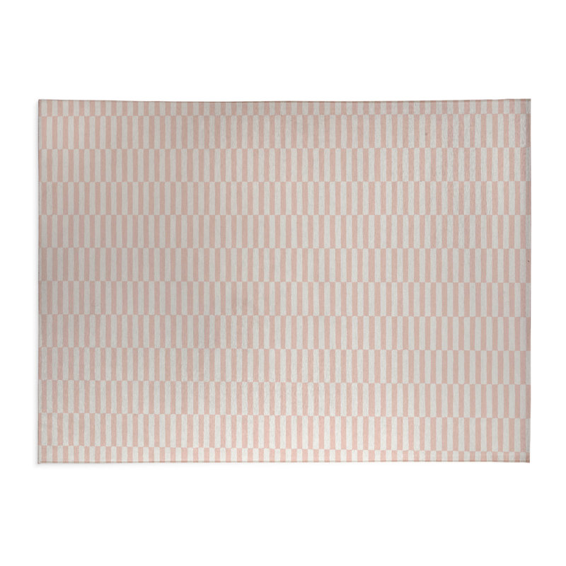 Paillasson intérieur rayé bleu clair Off, L 60 po x L 84 po, Rose