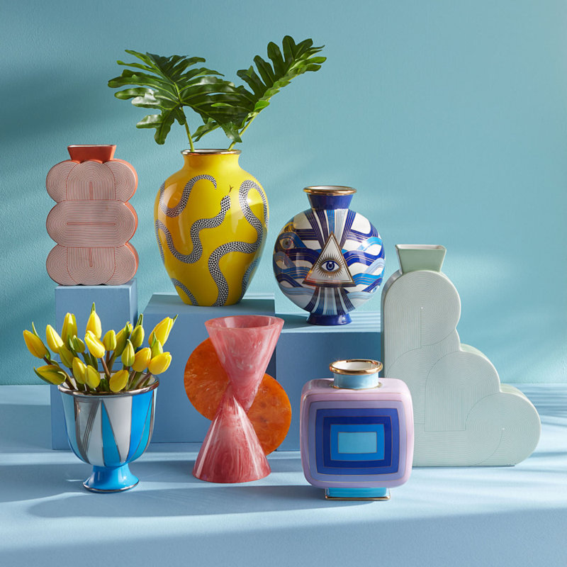 Mustique Marbleized Acrylic Table Vase