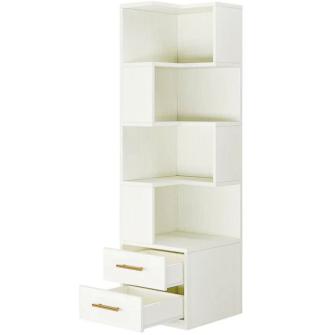 Bibliothèque à 5 niveaux, bibliothèque en L, bibliothèque de coin