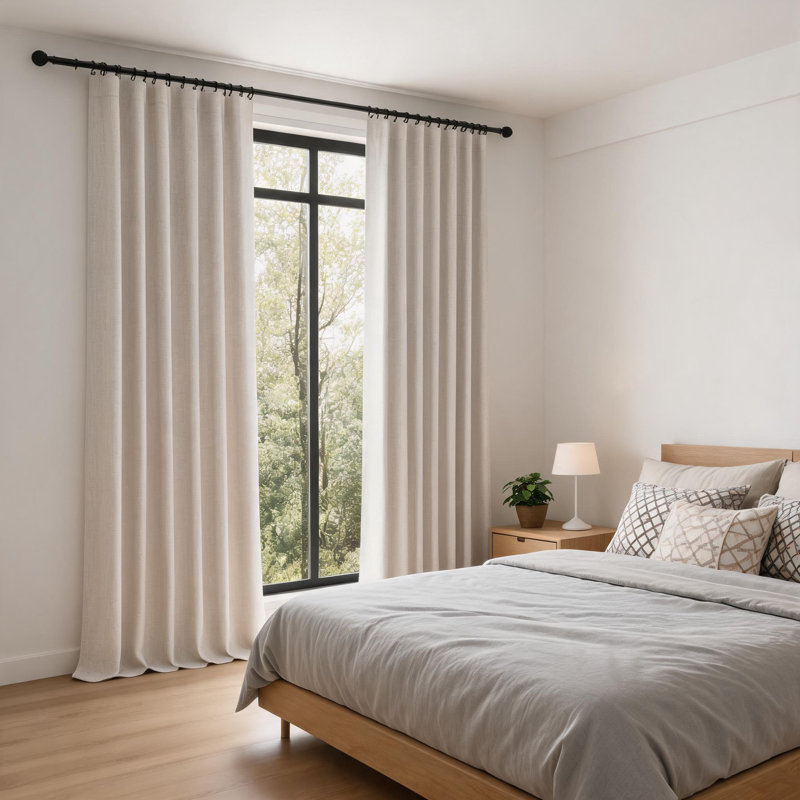 Ensemble de 2 rideaux en lin texturé Boho Lin, 50" W x 90" L
