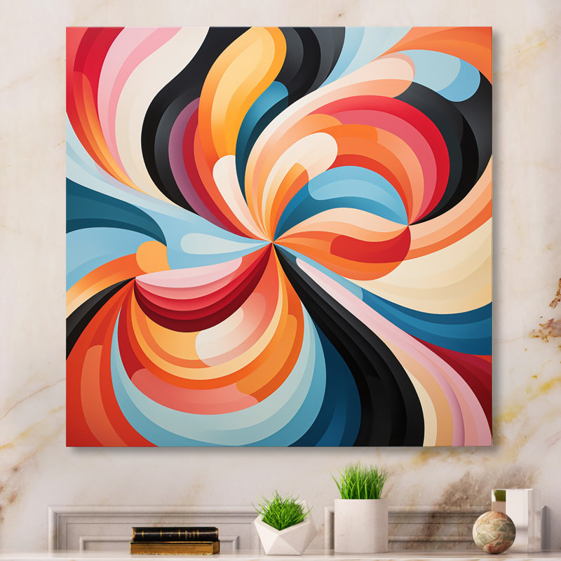 " Opt Art Chromatic Elixir VII ", Wrapped Canvas, 16" H x 16" W x 1" D