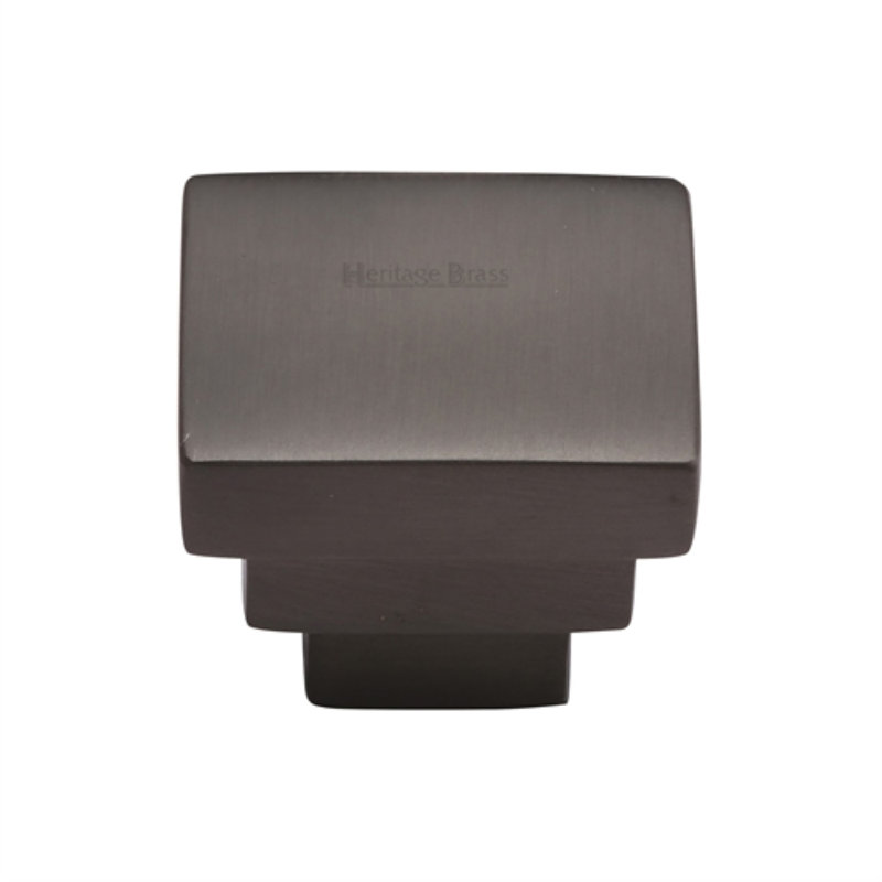 Heritage Brass Heritage Cabinet Knob Square Stepped Design 32mm, Matt Bronze