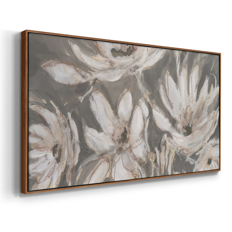 Magnolia embelli II - Toile tendue avec châssis tendue - Prêt à accrocher, H 21 po x l 41 po, Noyer