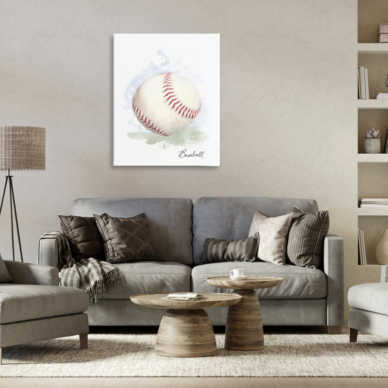Toile de baseball pastel doux, design par Matthew Piotrowicz, H 40 po x l 30 po