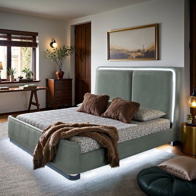 Lit plateforme tapissier en tissu Ingomber 