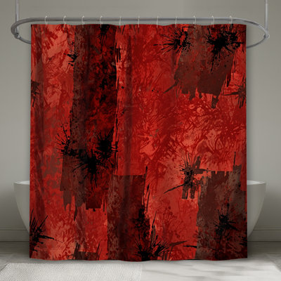 Rideaux de douche rouges et noirs