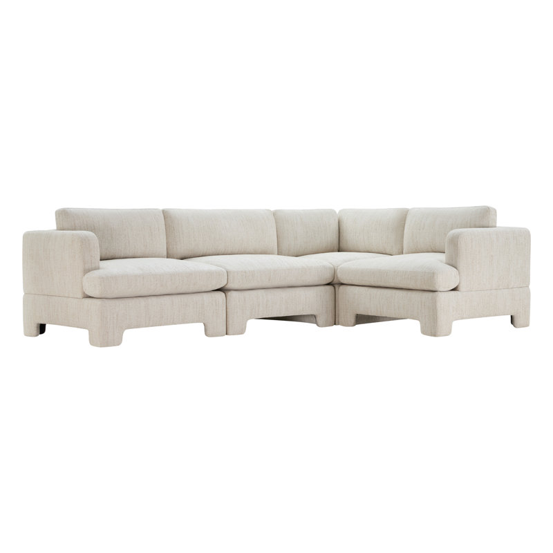 Canapé modulaire rembourré jolie 4 pièces Jolie, Boucle texturée naturelle moelleuse