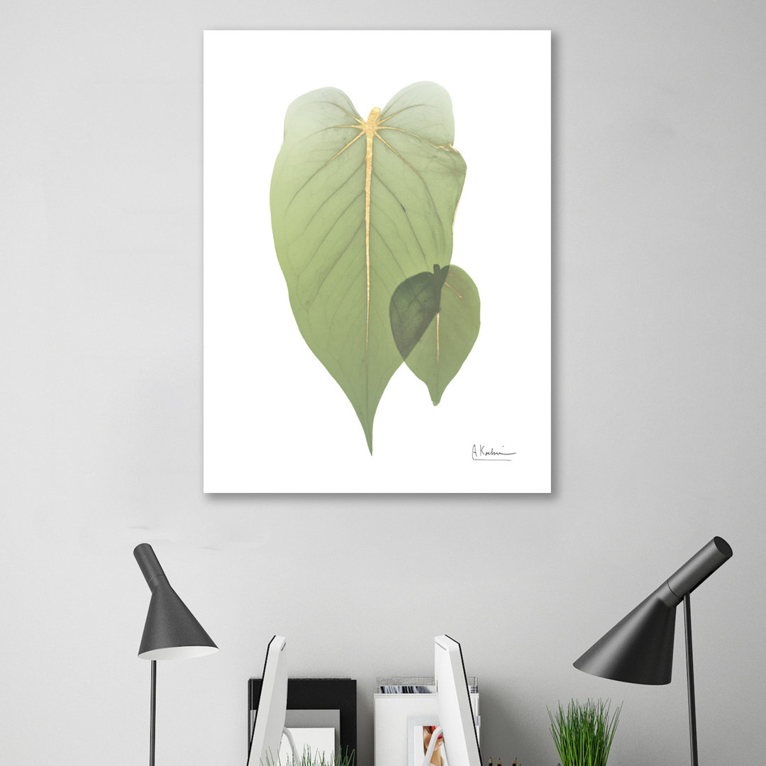 Golden Philodendron 2 - Wrapped Canvas Graphic Art Print